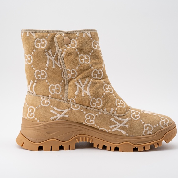 size 13G - Gucci Yankees Ankle Boots Beige GG NY MLB - Picture 6 of 14
